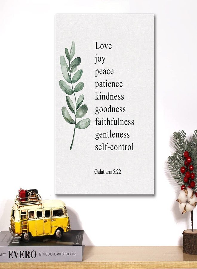 JerLoe Christian Canvas Wall Art Galatians 5:22 Fruit of the Spirit Canvas Print Positive Scripture Canvas Painting Home Wall Decor Framed Gift 12x15 Inch - Image 5