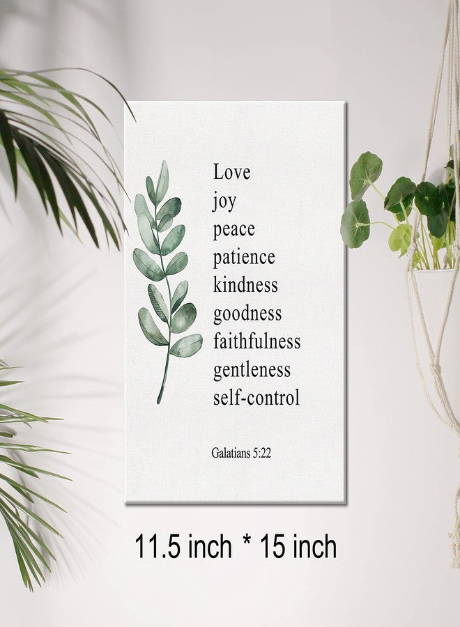JerLoe Christian Canvas Wall Art Galatians 5:22 Fruit of the Spirit Canvas Print Positive Scripture Canvas Painting Home Wall Decor Framed Gift 12x15 Inch - Image 2