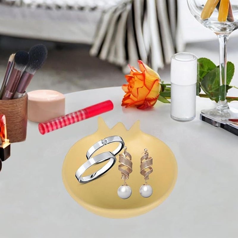 Yellow Jewelry Tray Key Bowl Display Plate Vanity Trinket Dish For Bracelets Watches Gift - Image 3