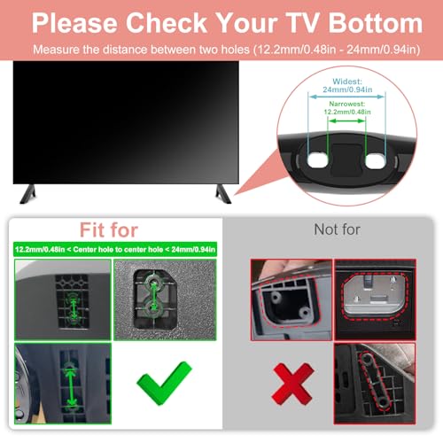 Maozhren TV Stand for JVC TV Legs for JVC TV Stand LT55MAW595 LT58MA887 LT55MAW705 LT55MAW804 LT55MA875 LT50MAW595 LT50MAW705 LT58MAW595 LT65MAW595 LT40MAW300 LT43MAW595 with Screw Black - Image 3
