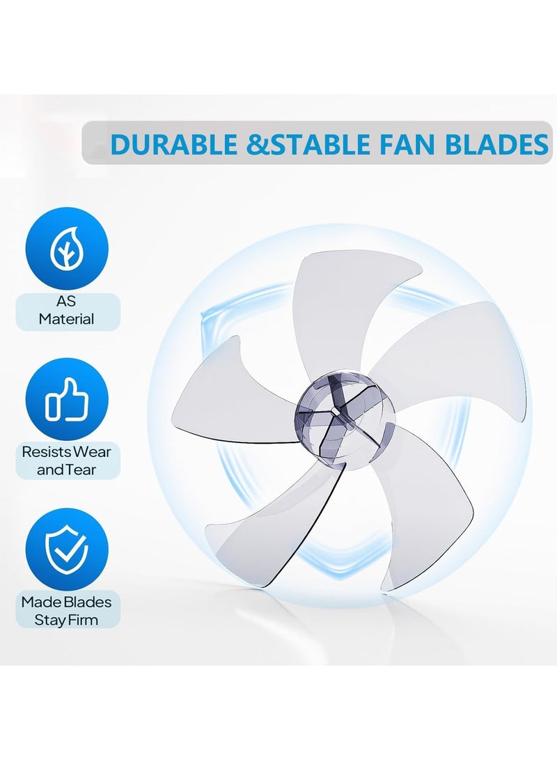 Pedestal Stand Fan 18 inch 3D Oscillation Directions 4 Speed& Adjustable Height 5 Leaf Blade Power Saving with 2 Hours Timer floor fan for Bedroom Home Office (White)  - Image 5