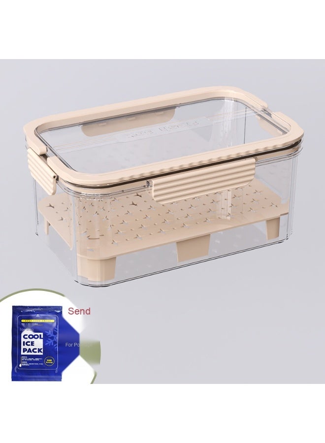 NeeMee Portable Cooler Preservation Box for Office Picnics - Large Capacity Sealed Freshness Container for Fruits, Ideal for Spring Outings. - Image 1