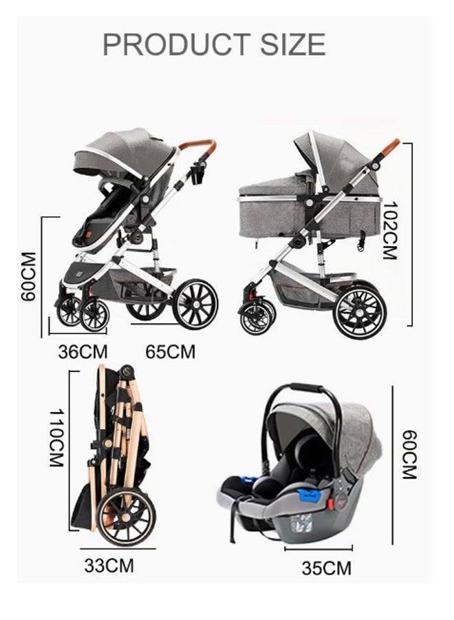 Aissiora Children's travel strollers Baby strollers Child safety seats Can sit or lie down Lightweight folding Shock-absorbing two-way baby stroller  - Image 2