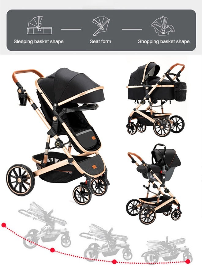 Aissiora Children's travel strollers Baby strollers Child safety seats Can sit or lie down Lightweight folding Shock-absorbing two-way baby stroller  - Image 4