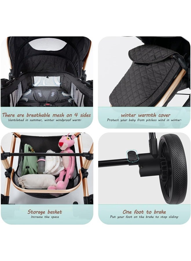 Aissiora Children's travel strollers Baby strollers Child safety seats Can sit or lie down Lightweight folding Shock-absorbing two-way baby stroller  - Image 5