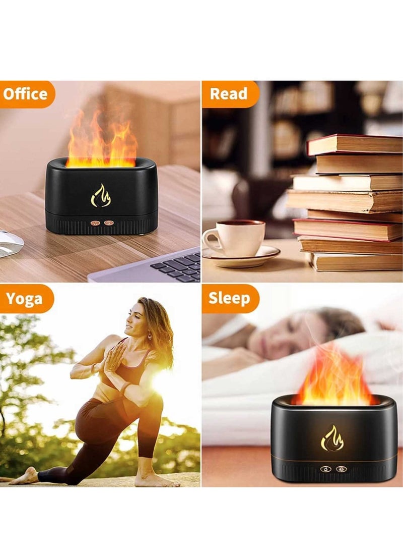 Flame Air Diffuser,Humidifier,Portable Noiseless Aroma Diffuser with Multicolor Lights Waterless Auto Off Protection Essential Oil Diffuser for Home,Office,Bedroom or Yoga (Black) - Image 3