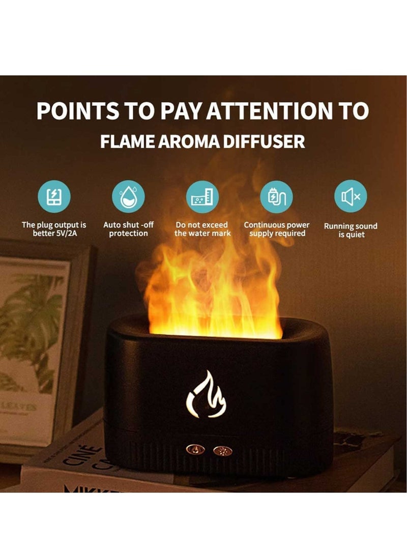 Flame Air Diffuser,Humidifier,Portable Noiseless Aroma Diffuser with Multicolor Lights Waterless Auto Off Protection Essential Oil Diffuser for Home,Office,Bedroom or Yoga (Black) - Image 5