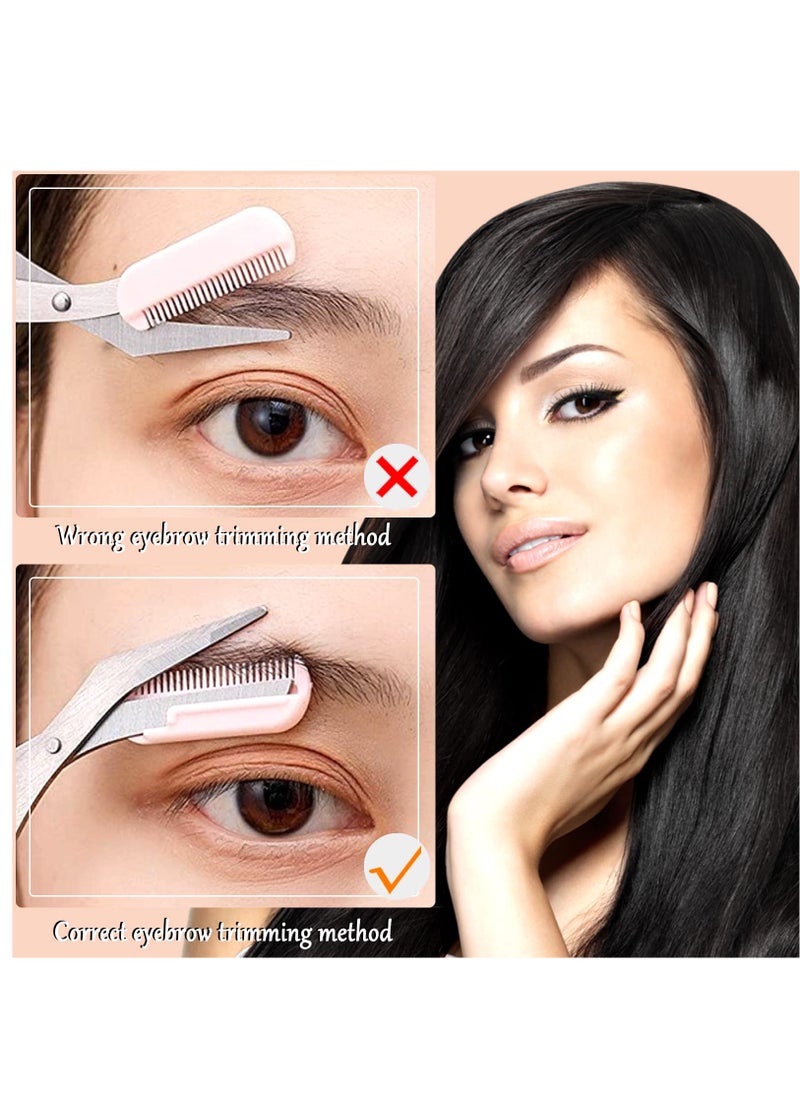 Excefore 6PCS Eyebrow Trimmer Set, Stainless Steel Curved Eyebrow Razor Eyebrow Scissors With Comb, Beauty Tool for Beginners Suitable for Any Skin Type Hair Removal Accessories for Men Women  - Image 4