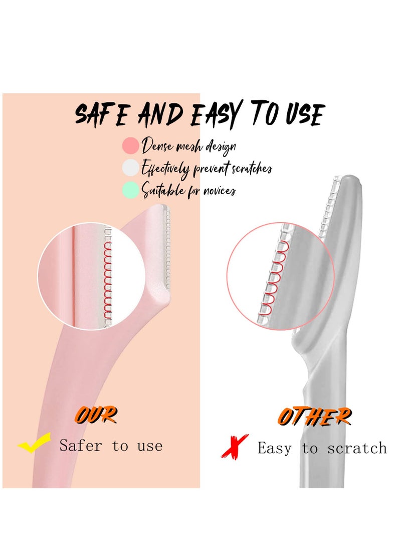 Excefore 6PCS Eyebrow Trimmer Set, Stainless Steel Curved Eyebrow Razor Eyebrow Scissors With Comb, Beauty Tool for Beginners Suitable for Any Skin Type Hair Removal Accessories for Men Women  - Image 5