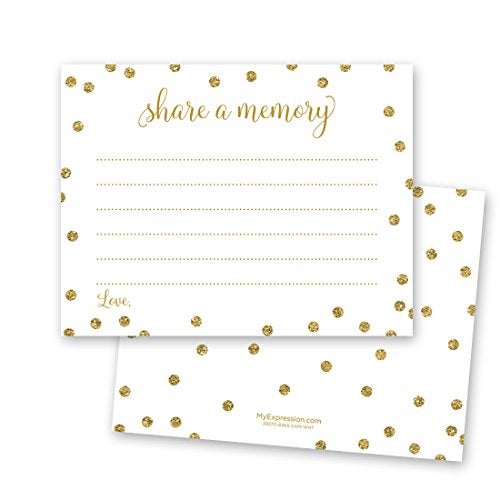 MyExpression.com 48 Cnt Share a Memory Cards (Faux Gold Glitter on White) - Not Real Glitter - Image 1
