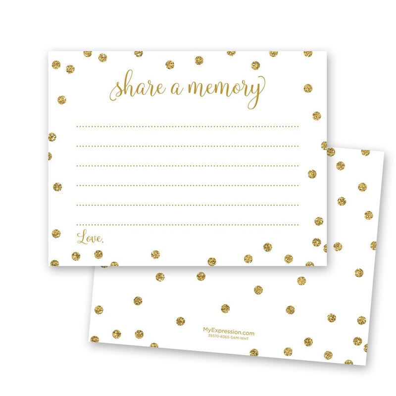 MyExpression.com 48 Cnt Share a Memory Cards (Faux Gold Glitter on White) - Not Real Glitter - Image 4