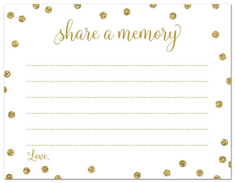 MyExpression.com 48 Cnt Share a Memory Cards (Faux Gold Glitter on White) - Not Real Glitter - Image 3