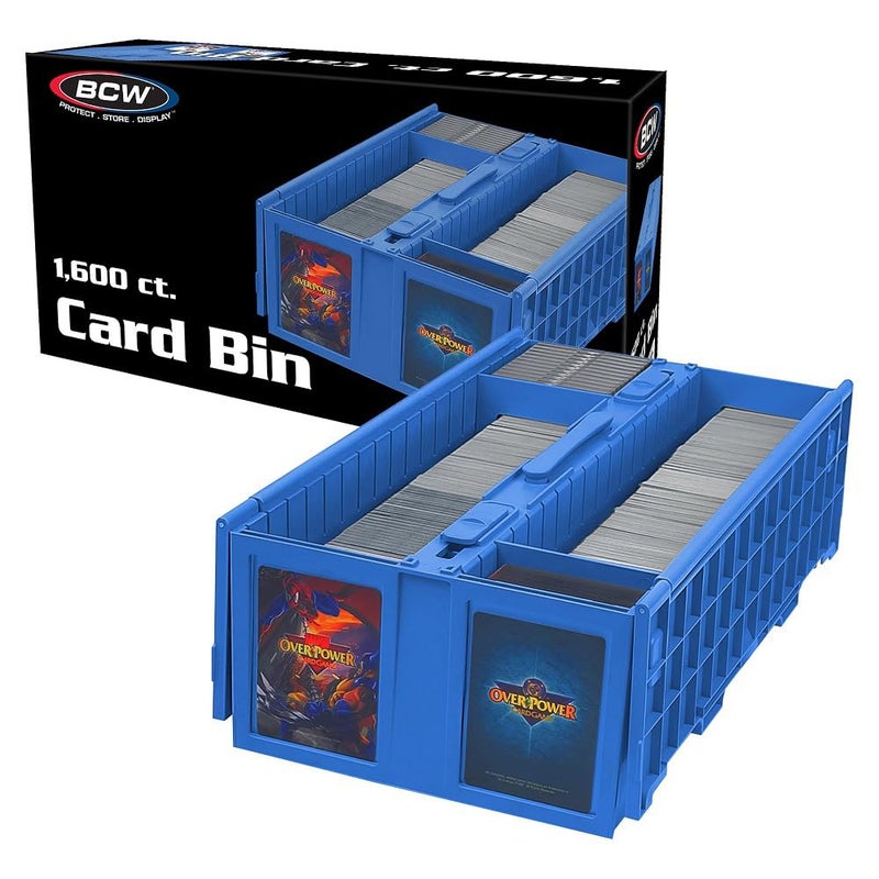BCW Collectible Card Bin  Single Blue  Holds up to 1600 Cards  Plastic Storage Box for Pokmon MTG  Sports Cards