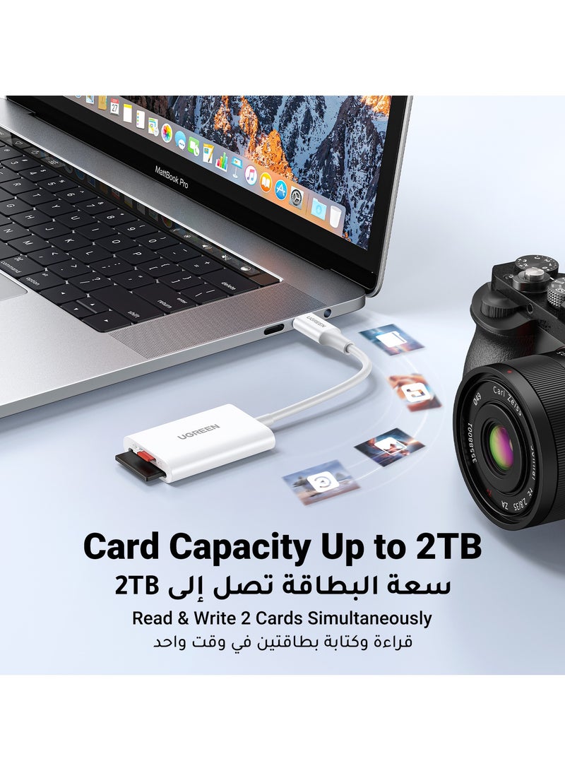 Ugreen SD Card Reader 2 IN 1 For iPhone 16 15 Series Memory Card Reader Adapter 170Mbps Transfer Speed Support SD Micro SD Compatible With Galaxy S24 S23 Ultra SLR Camera DJ Drone Sport Camera Macbook Pro - Image 5