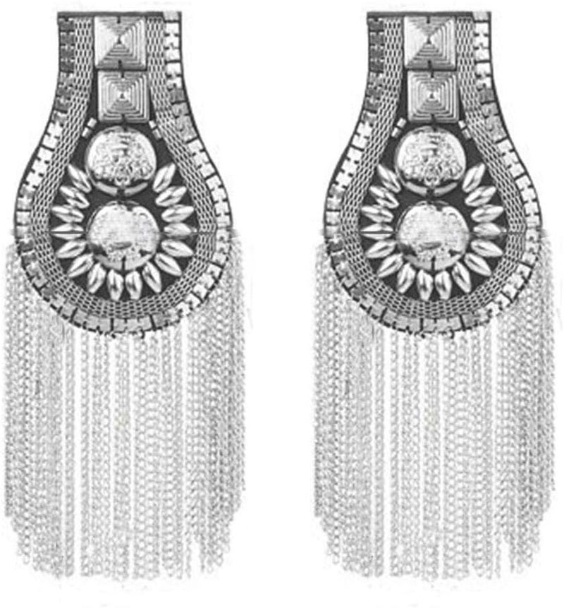 Zthread 1 Pair Blazer Epaulet/Kpop Fringed/Tassel Metal Punk Shoulder Epaulette/Dpikes Brooch for Men Women 3 Colors Options - Image 1