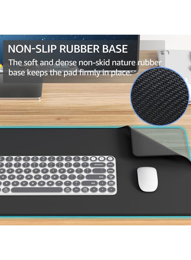 KTRIO Large Gaming Mouse Pad with Superior Micro-Weave Cloth, Extended Desk Mousepad with Stitched Edges, Non-Slip Base, Water Resist Keyboard Pad for Gamer, Office & Home, 31.5 x 11.8 in, Black  - Image 4