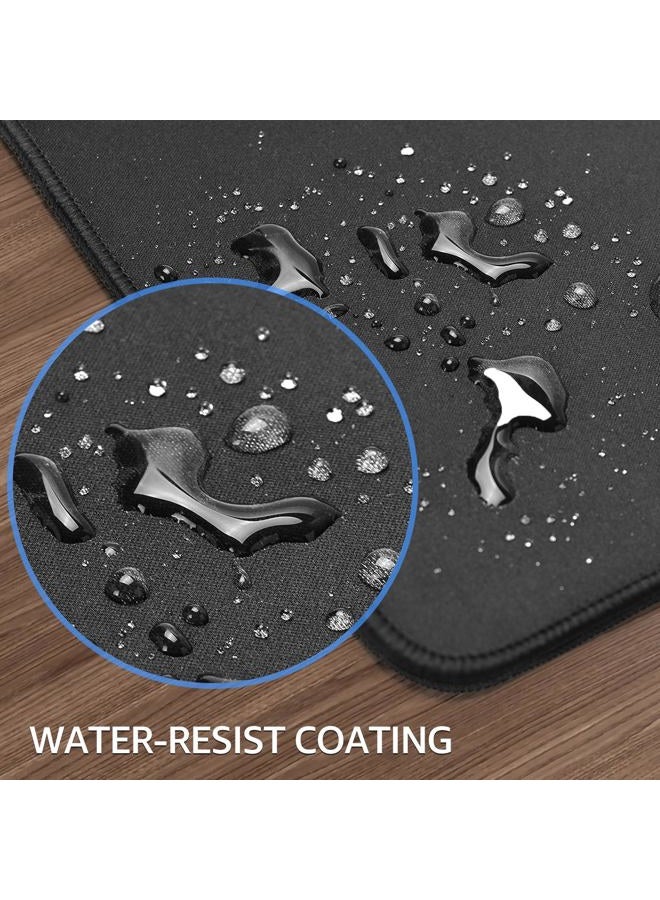 KTRIO Large Gaming Mouse Pad with Superior Micro-Weave Cloth, Extended Desk Mousepad with Stitched Edges, Non-Slip Base, Water Resist Keyboard Pad for Gamer, Office & Home, 31.5 x 11.8 in, Black  - Image 5