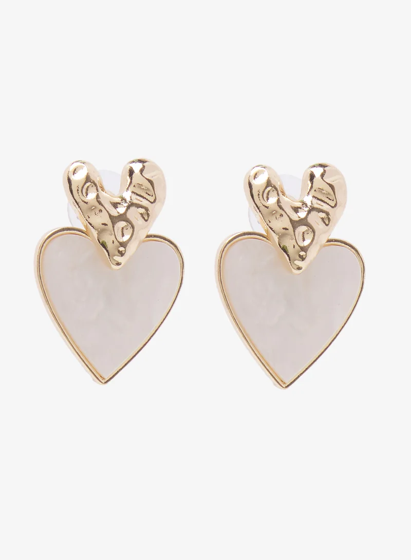 ELLA Heart Shaped Drop Down Earrings