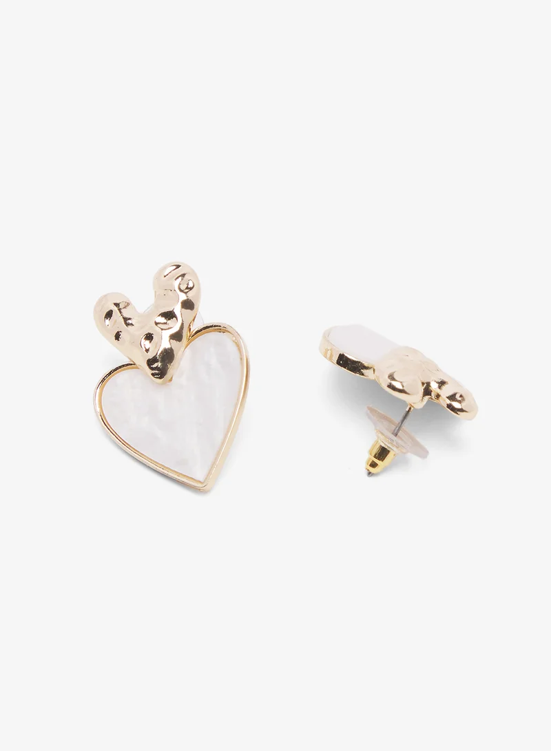 ELLA Heart Shaped Drop Down Earrings