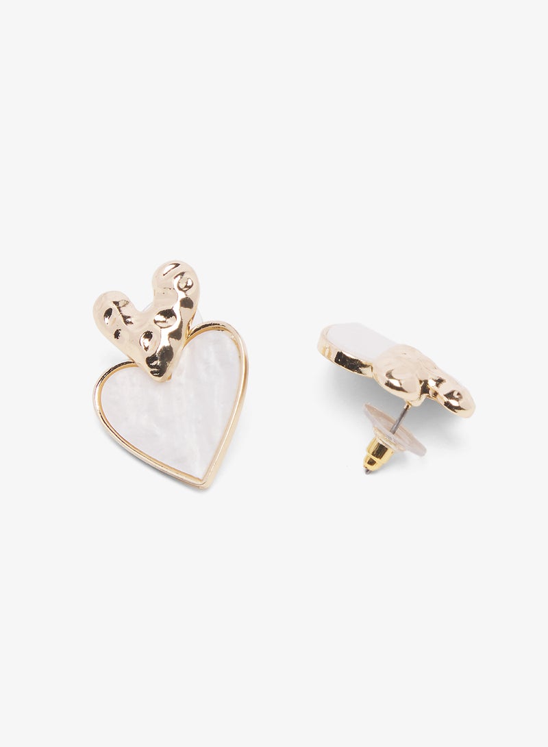 ELLA Heart Shaped Drop Down Earrings - Image 1