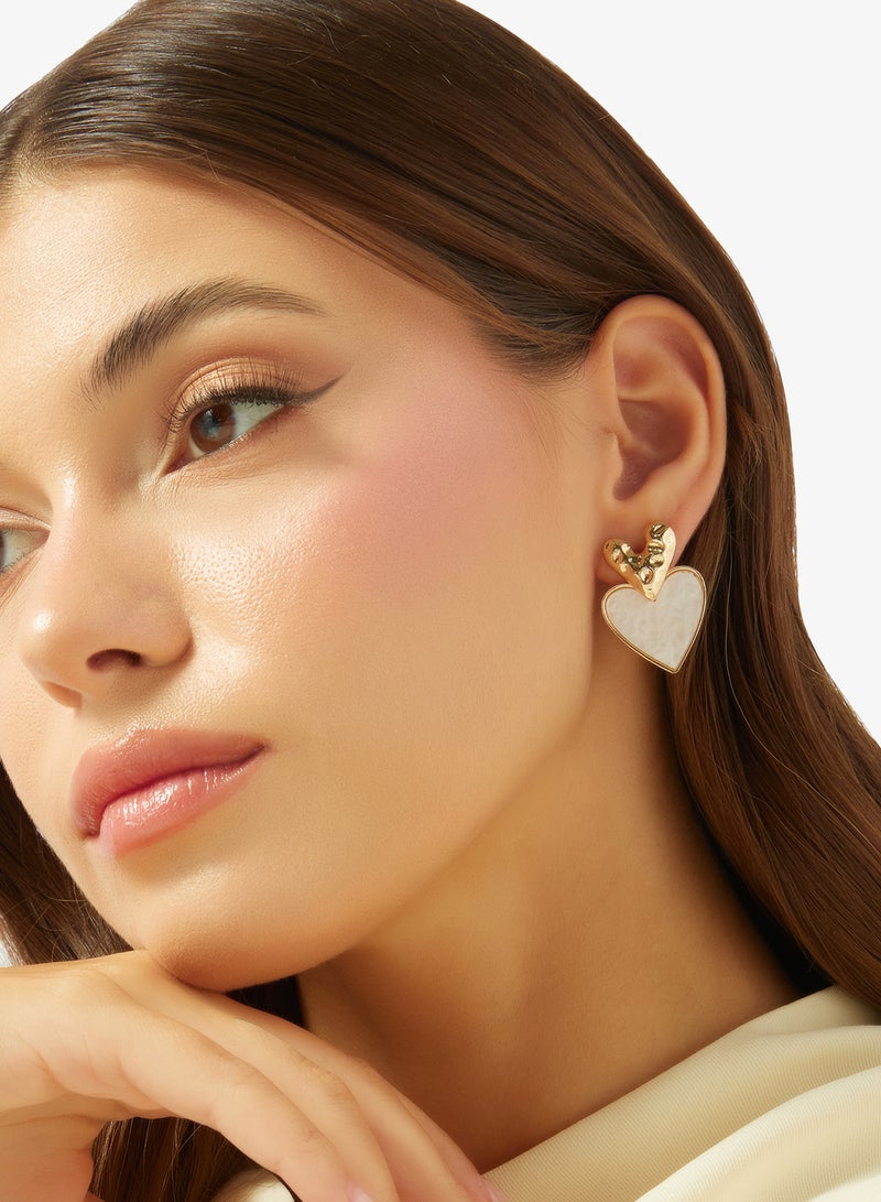 ELLA Heart Shaped Drop Down Earrings - Image 3