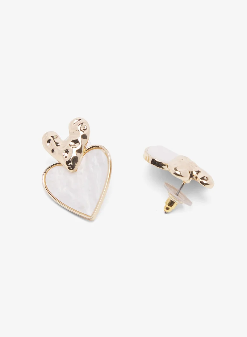 ELLA Heart Shaped Drop Down Earrings