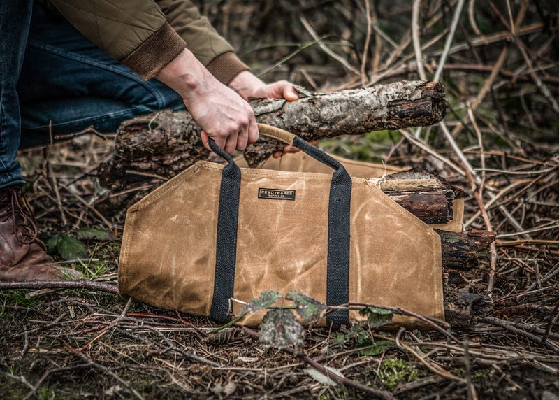 Readywares Waxed Canvas Firewood Carrier, Heavy Duty Log Carrier for Firewood, Wood Carrier for Firewood, Firewood Bag, Great Gift for Cabin, Firewood Carrier with Handles, Classic Durable Design Tan - Image 3
