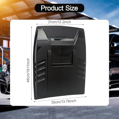 Automaze Universal Car Hood Scoop Vent – Air Intake Grille Bonnet Trim Cover, Turbo Hood Vent Decoration Accessory (Glossy Black) - Image 4