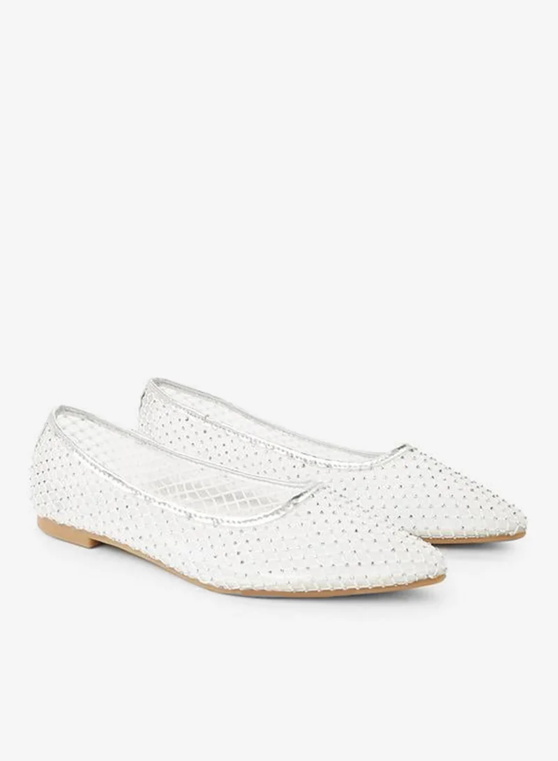 Flora Bella By Shoexpress SILVER Women Embellished Ballerina Shoes Ramadan Collections for Women | Best Price UAE