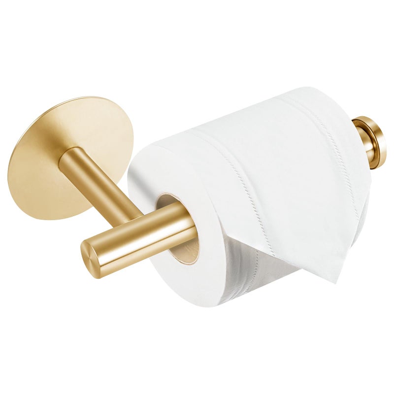 Yagoo Self Adhesive Toilet Paper Holder, SUS304 Stainless Steel Rustproof Toilet Roll Holder No Drilling Adhesive Toilet Tissue Holder for Bathroom Kitchen (1, Golden) - Image 1