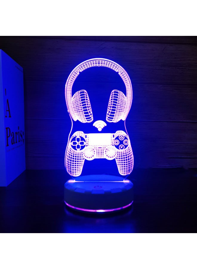 3D Night Light Game Handle Headset Series Creative Atmosphere USB Table Lamp Gift Lamp Gift XBOX-Color:Gamepad -8-Dimensions:Single Acrylic Sheet - Image 5