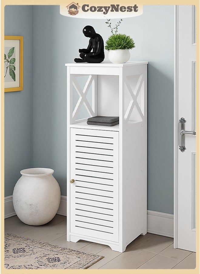 CozyNest Waterproof Bathroom Floor Cabinet, Freestanding Vertical Storage Cabinet with Doors and Shelves, Multi-Functional Storage Furniture for Bathroom, Living Room, Hallway, and Bedroom - Image 1