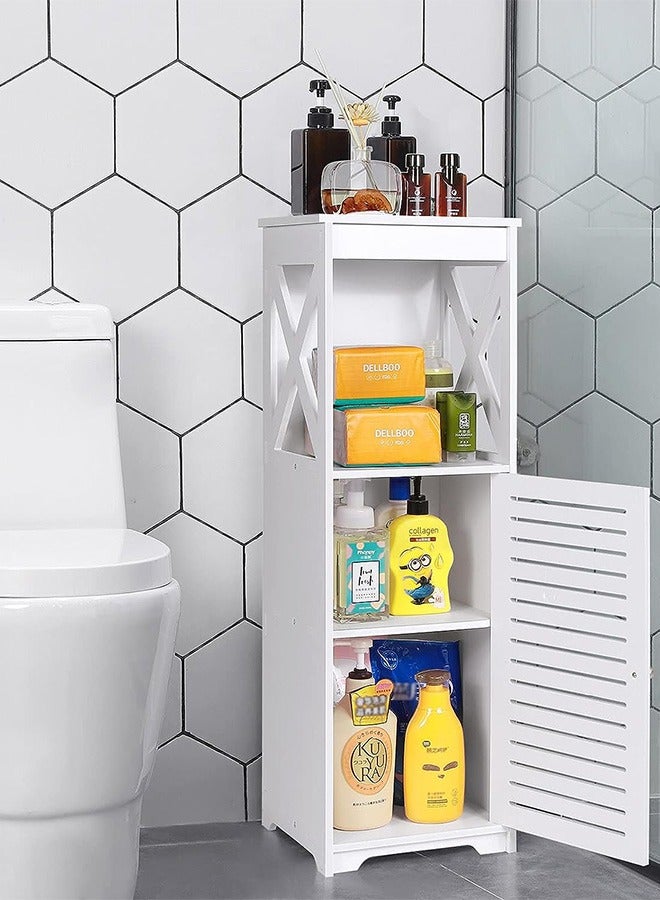 CozyNest Waterproof Bathroom Floor Cabinet, Freestanding Vertical Storage Cabinet with Doors and Shelves, Multi-Functional Storage Furniture for Bathroom, Living Room, Hallway, and Bedroom - Image 3