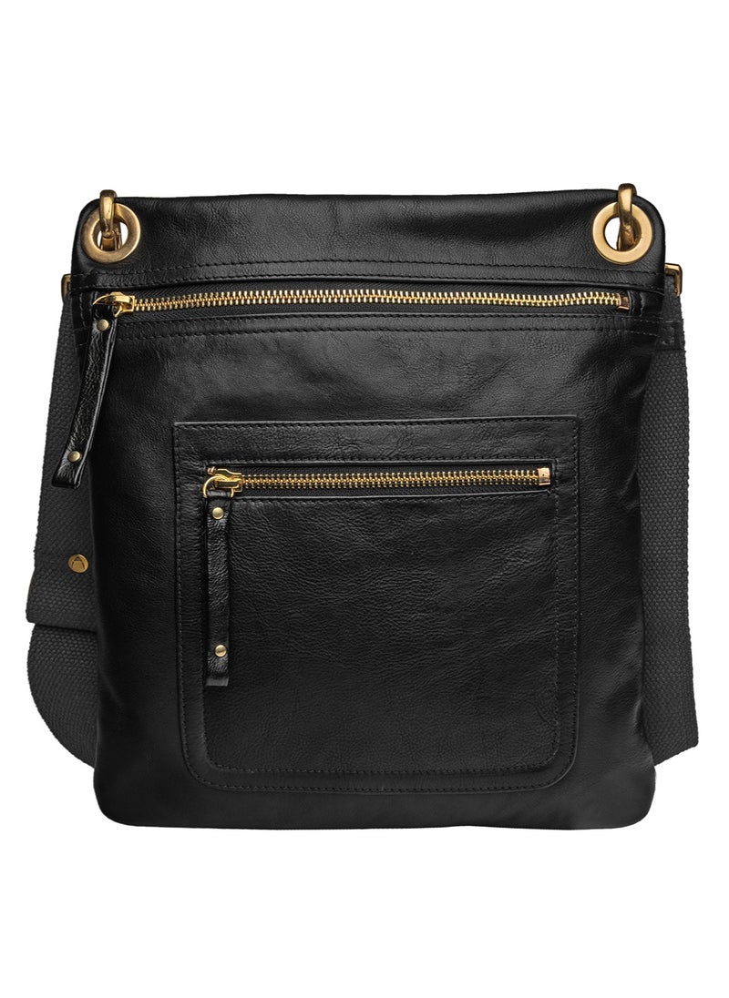Hidesign - Hidesign Benito Women's Leather Black Handbag – Elegant Design with Adjustable Shoulder Strap and Spacious Interior - Image 1