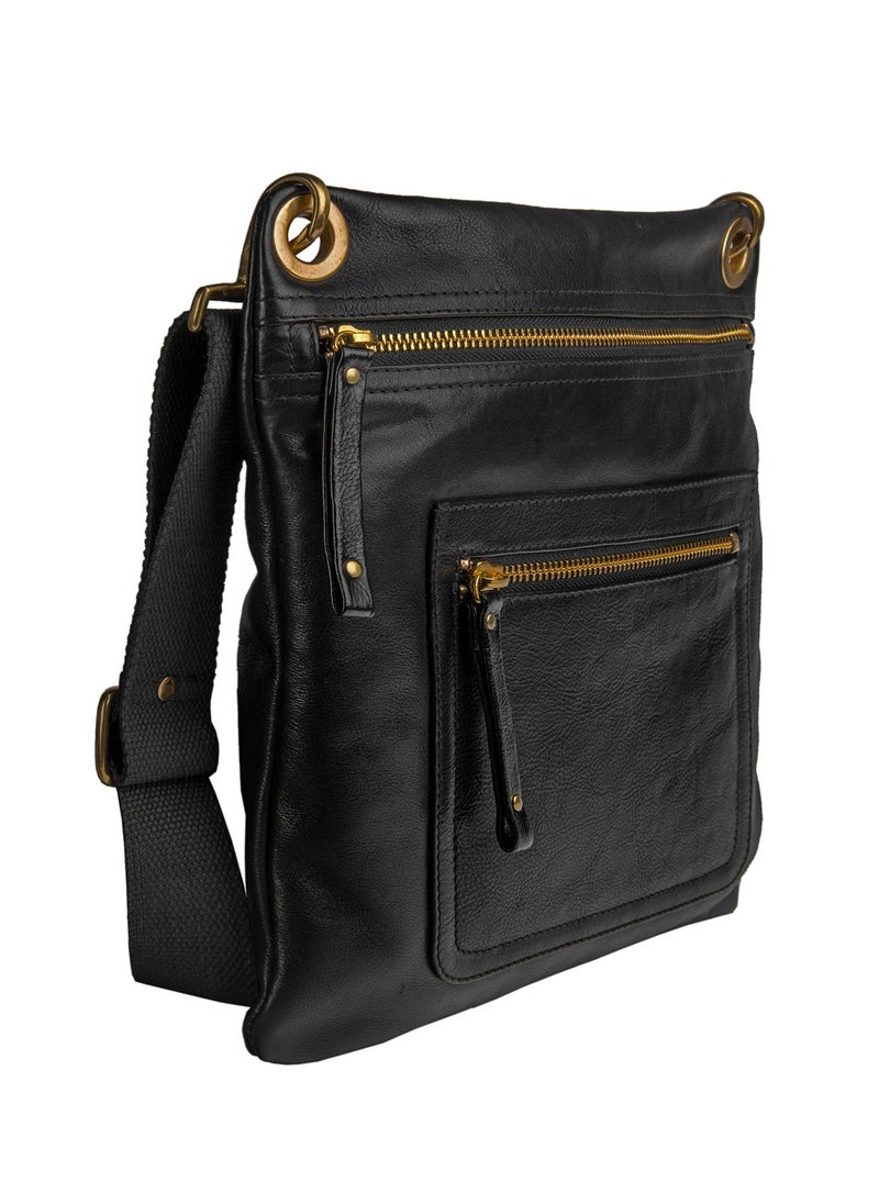 Hidesign - Hidesign Benito Women's Leather Black Handbag – Elegant Design with Adjustable Shoulder Strap and Spacious Interior - Image 1