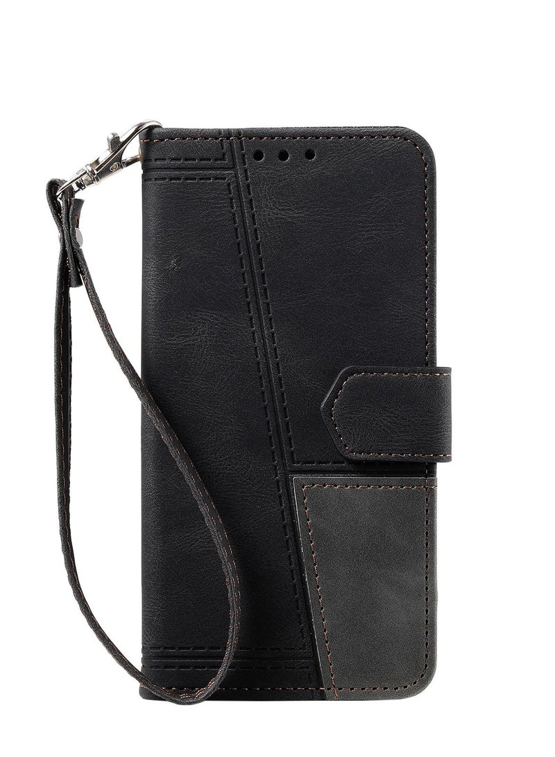 Suteni Splice Flip Cover Leather Hidden Card Slots Phone Case for iPhone - Image 1