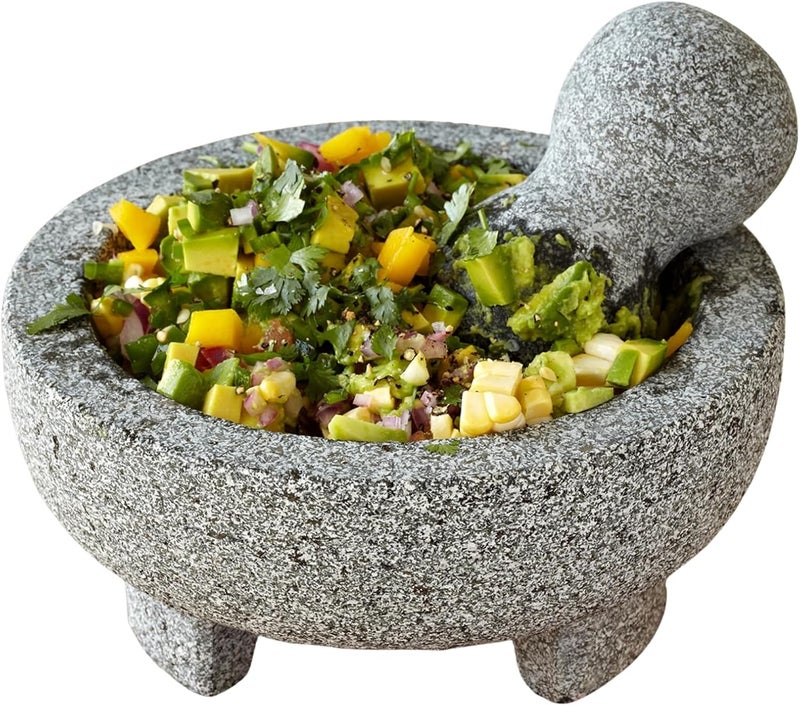 Imusa USA Super Heavy Traditional Granite Molcajete Spice Grinder, 8-Inch, Gray, 8 - Image 1