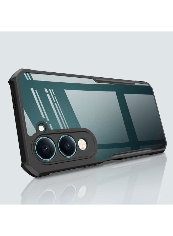 SanHu for vivo Y29s 5G Case, Ultra Thin Lightweight, Soft TPU Bumper, Acrylic Clear Back Cover vivo Y29s 5G, Black - Image 1