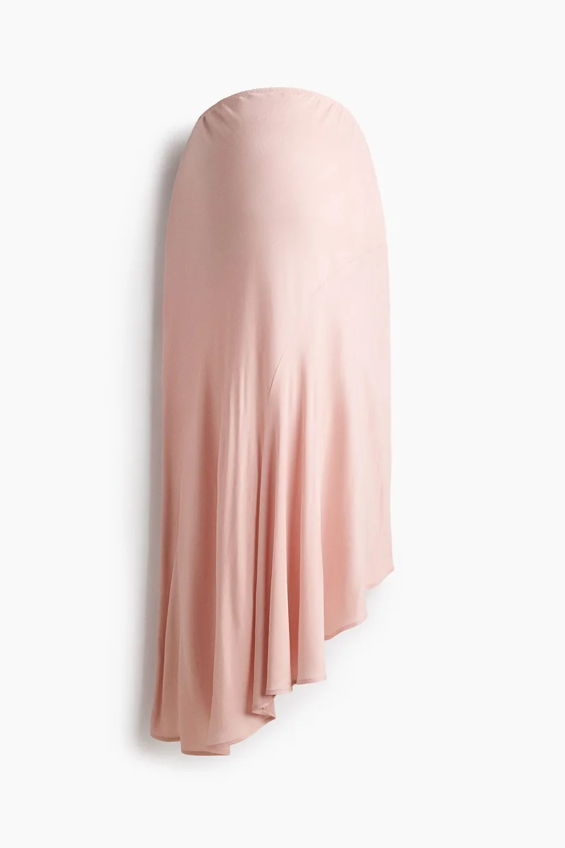 MAMA Asymmetric satin skirt