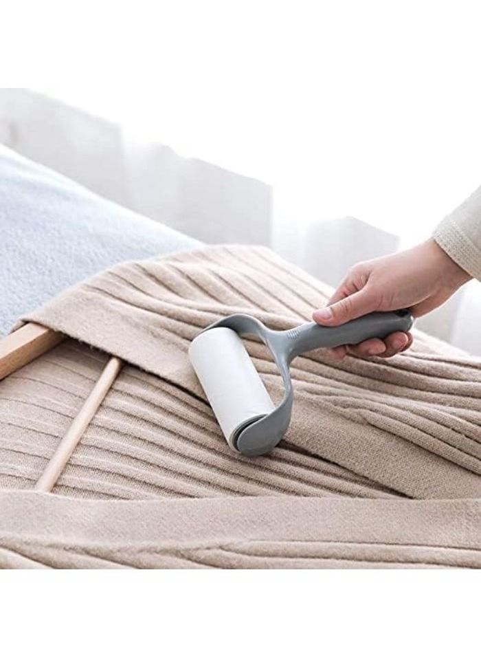 فرشاة دوارة لاصقة لازالة الوبر من ورقة لاصقة للغاية ,لمامة الزغب وشعر الحيوانات الأليفة والغبار+2 عبوات اعادة تعبئة(رمادي) - Image 3