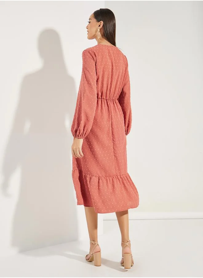 ستايلي Swiss Dot Midi Dress