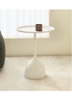 Coffee Table, Nordic Sofa Side Decorative Small Space Living Room Bedroom Patio, Vintage Metal End Table, Metal Iron Outdoor Round Table Weather Resistant Anti-Rust Outdoor, 40*60CM