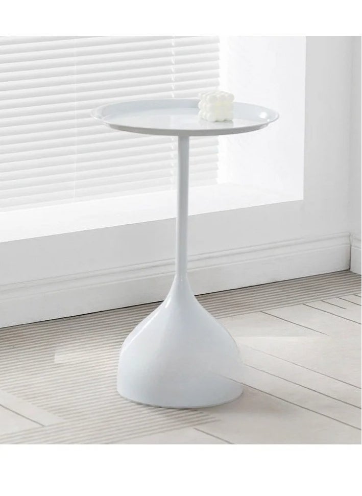 MIXDE - Coffee Table, Nordic Sofa Side Decorative Small Space Living Room Bedroom Patio, Vintage Metal End Table, Metal Iron Outdoor Round Table Weather Resistant Anti-Rust Outdoor, 40*60CM - Image 1