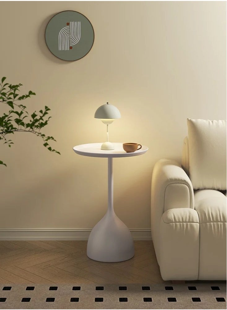 MIXDE - Coffee Table, Nordic Sofa Side Decorative Small Space Living Room Bedroom Patio, Vintage Metal End Table, Metal Iron Outdoor Round Table Weather Resistant Anti-Rust Outdoor, 40*60CM - Image 1