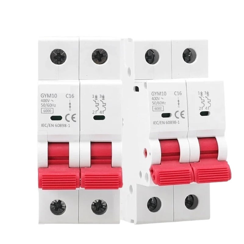 Circuit Breaker, AC MCB 2Pole 6A 10A 16A 20A 25A 32A 40A 50A 63A 220V/400V Mini Circuit Breaker C Curve 6KA(63a) - Image 1