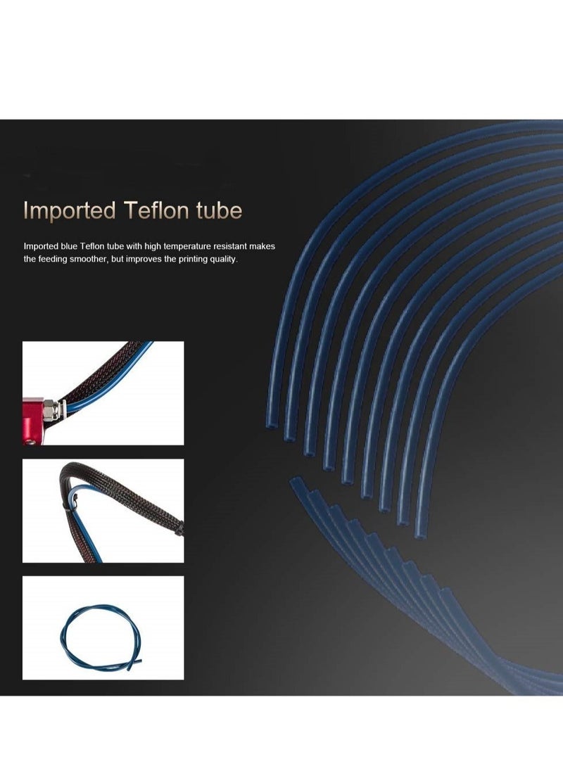 Upgraded 3D Printer kit, for 1.75mm Filament PTFE Teflon Tube Pneumatic connectors,Brass Nozzle*2, Steel Nozzle*1, Silicon Cap*3, Tube Cutter for 3D Printer.