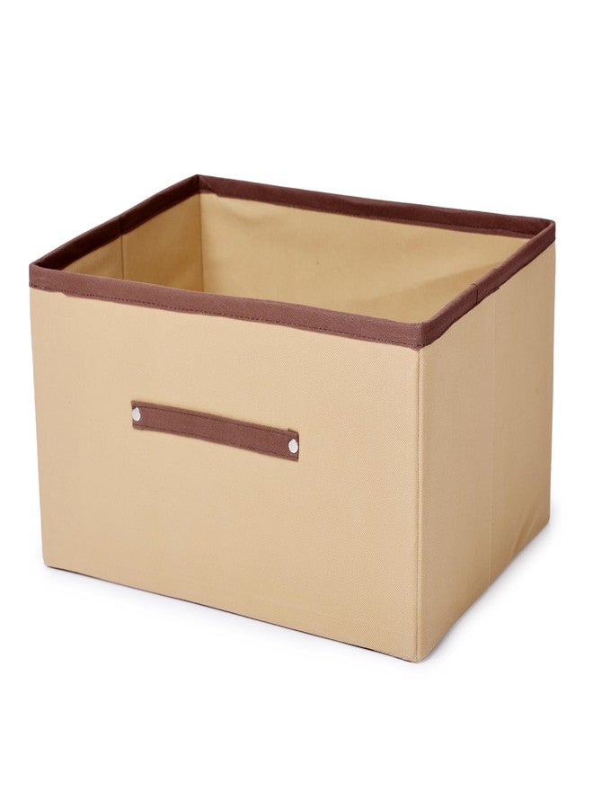 SHREY CREATION Foldable Clothes Storage Box – Large Capacity Fabric Organizer for Wardrobe, Closet Under Bed | Non Woven Storage Bins Basket with Handles for Clothes, Toys (Beige, Pack Of 2) - Image 2