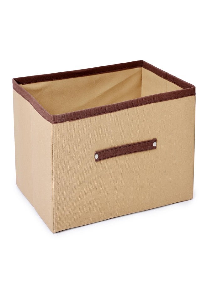 SHREY CREATION Foldable Clothes Storage Box – Large Capacity Fabric Organizer for Wardrobe, Closet Under Bed | Non Woven Storage Bins Basket with Handles for Clothes, Toys (Beige, Pack Of 2) - Image 4