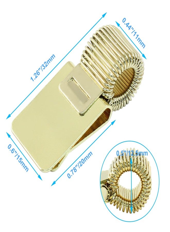 Rierdge 5 Pack Gold Metal Pen Holder, Pen Holder with Adjustable Spring Pen Loop Holder for Notebook Clipboard in Home, School, Office - Image 3