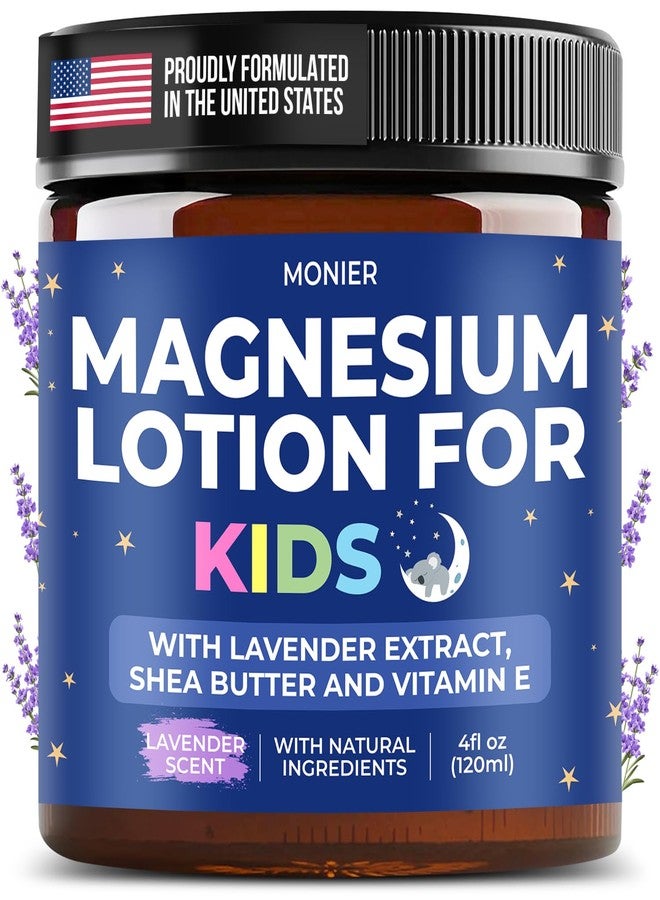 MONIER Magnesium Lotion for Kids - Relaxing Magnesium Cream with Lavender, Shea Butter, Aloe Vera - 100% Natural Ingredients (4 oz, Unscented) - Image 1